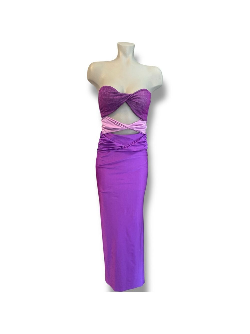 Women's BAOBAB Ola Maxi Purple Lavender Strapless Cutout Maxi Dress M - Picture 2 of 6